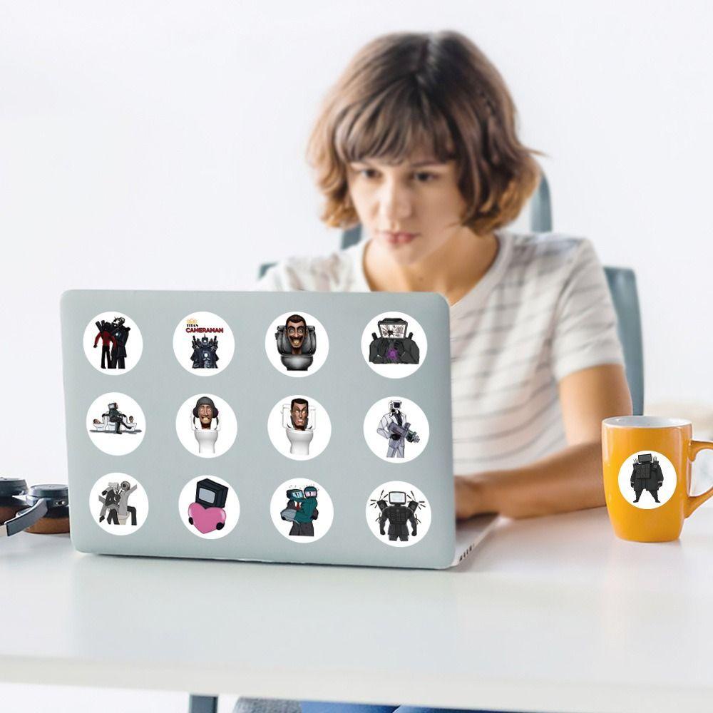 Augustine skibidi Sticker Dán toilet tv Người Đàn Ông Camera Đồ Chơi diy Cho Trẻ Mới Biết Đi