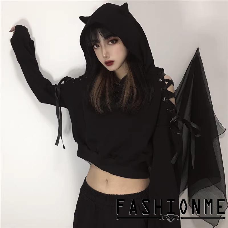 Áo Hoodie Tay Dài Hở Rốn Thời Trang Cho Nữ
