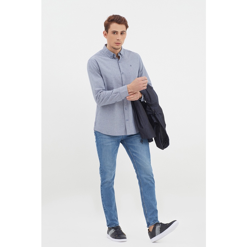 Áo sơ mi nam tay dài button down , thời thượng, lịch lãm, chỉn chu John Henry - WS21SS58P-LC