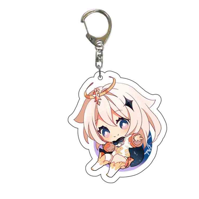 Chaoyangdn Móc Chìa Khóa Bằng acrylic In Họa Tiết Hoạt Hình anime genshin impact kunikuzushi Marax Keeya xiao hu tao tartaglia