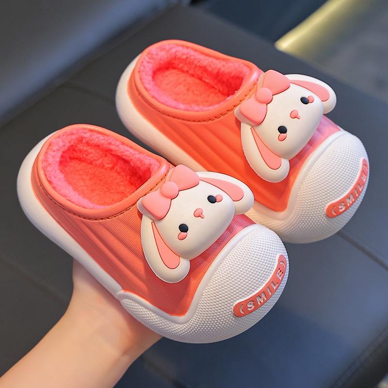 Dép Bông Đi Trong Nhà Chống Nước Giữ Ấm Mùa Đông Dành Cho Trẻ Em