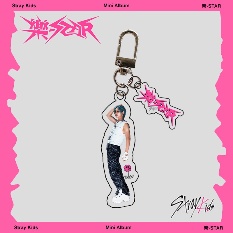 Móc Khóa Hai Mặt acrylic Hình kpop stray kids le-star Mới Quyến Rũ