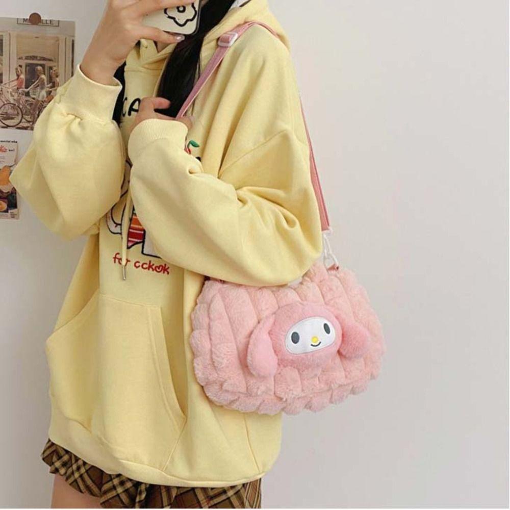 Túi tote Đeo Vai / Đeo Chéo Hình Chú Chó cinnamon Nhồi Bông Dễ Thương Cho Bé