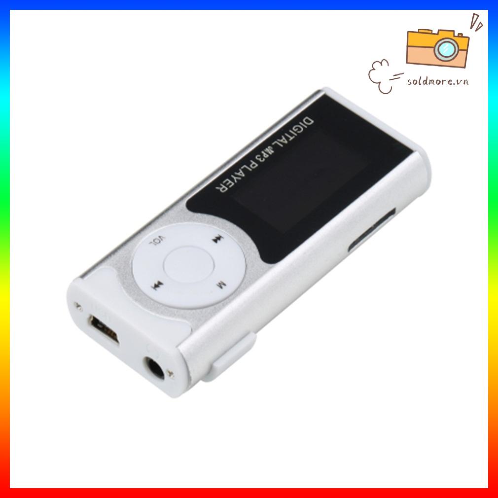 Mini USB Clip MP3 Media Player Màn hình LCD Hỗ trợ Đèn LED TF 16GB