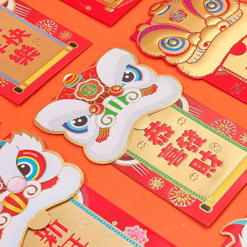 Set 6 Bao Lì Xì Hình Rồng Đỏ Hoạt Hình 3d May Mắn Cho Năm Mới