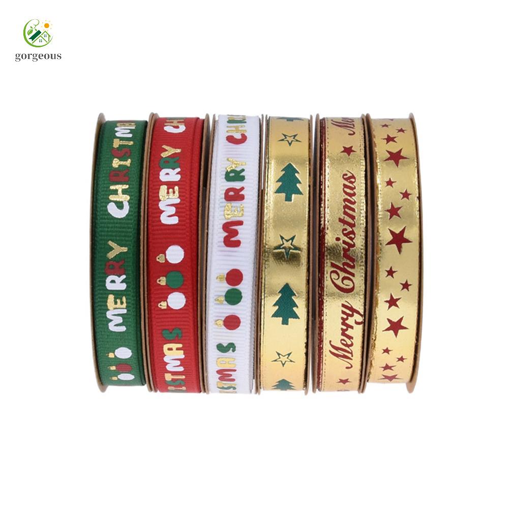 GORGEOUS~Green and White Silk Satin Ribbon for DIY Christmas For Gifts 10 Yards