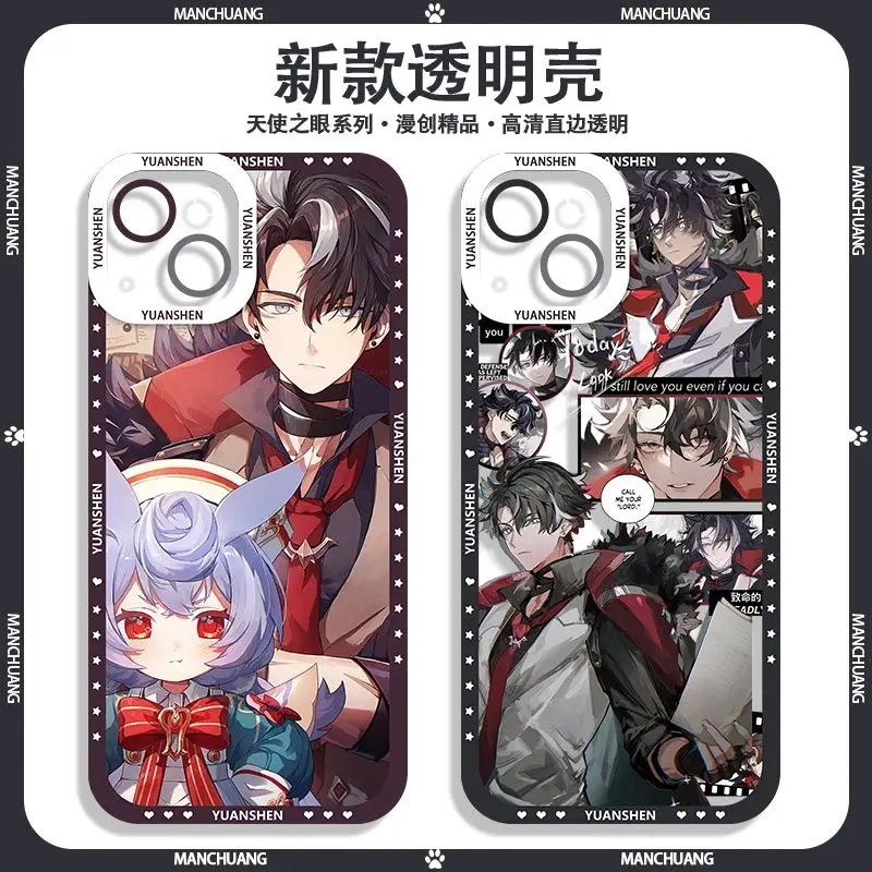 Ốp lưng iphone cạnh vuông Anime Genshin Impact Yuanshen Hanabi 8plus/x/xs/11/12/pro/max/plus/promax