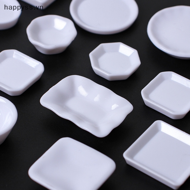 Set 5 Đĩa Đựng Thức Ăn mini Trang Trí Nhà Búp Bê Tỉ Lệ 1 / 12