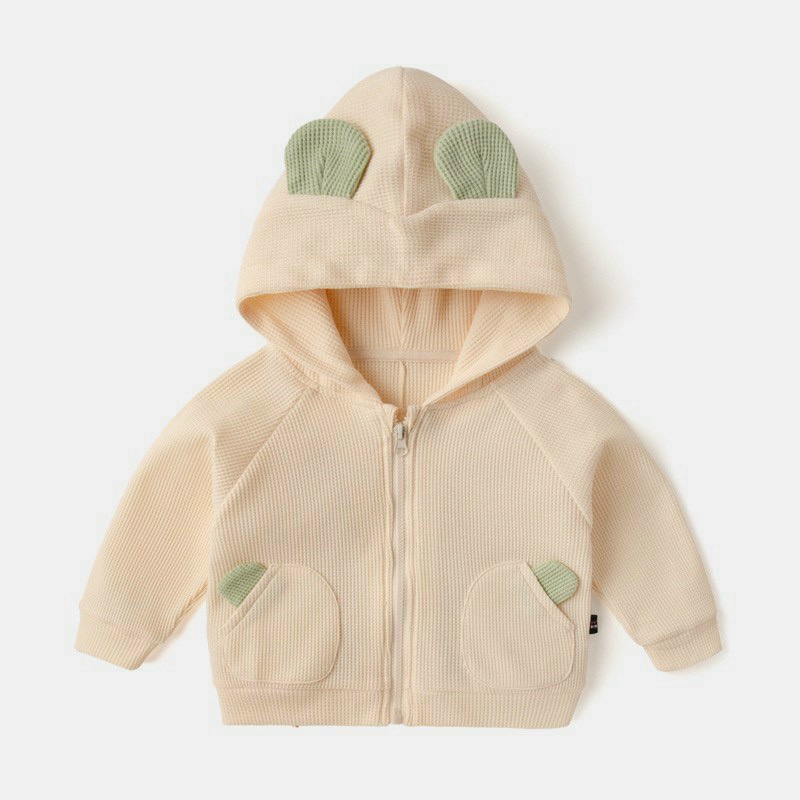 Áo khoác gấu-khủng long, áo khoác có nón chất len tổ ong mềm cho bé