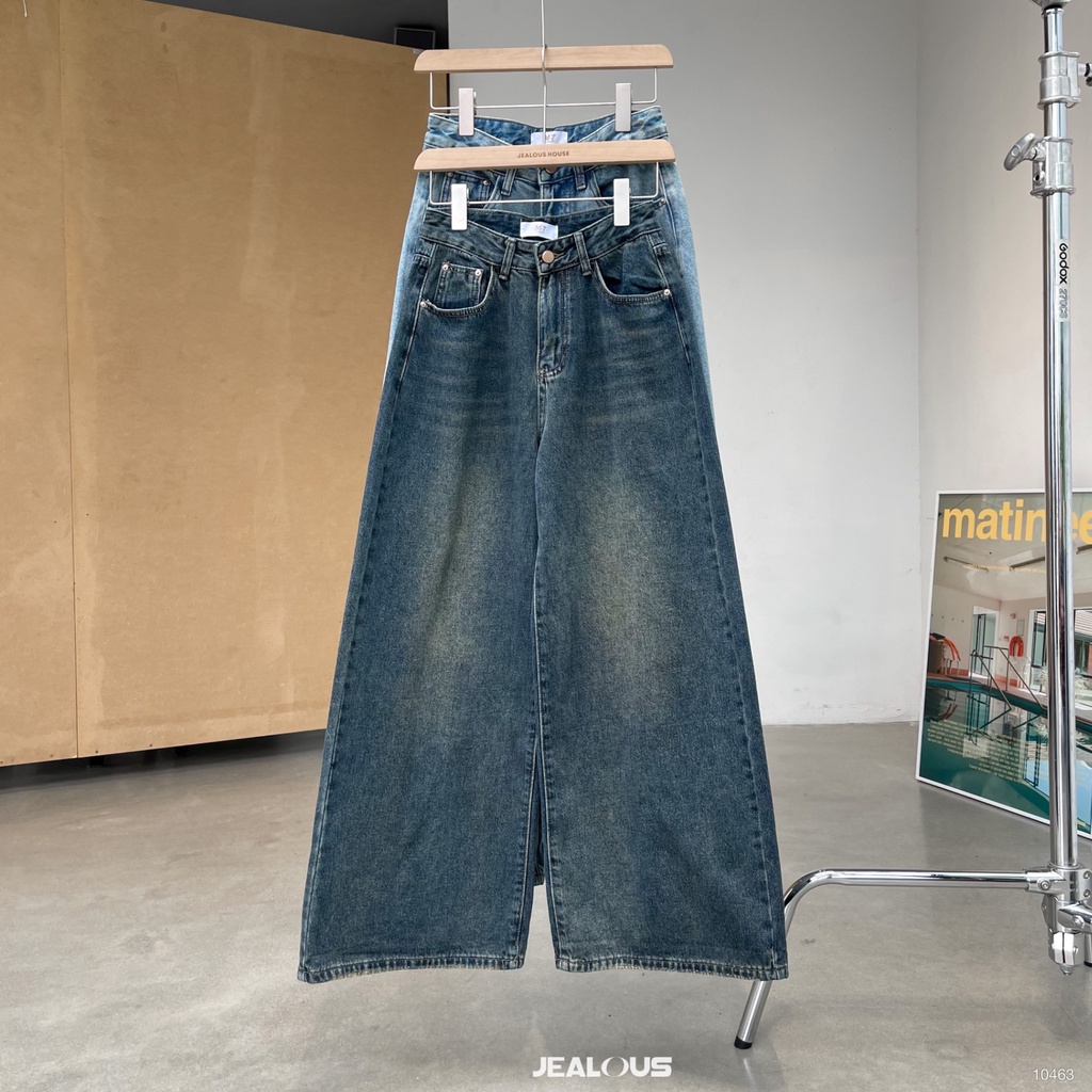 Quần jeans mài gối ống to M7 - 10463