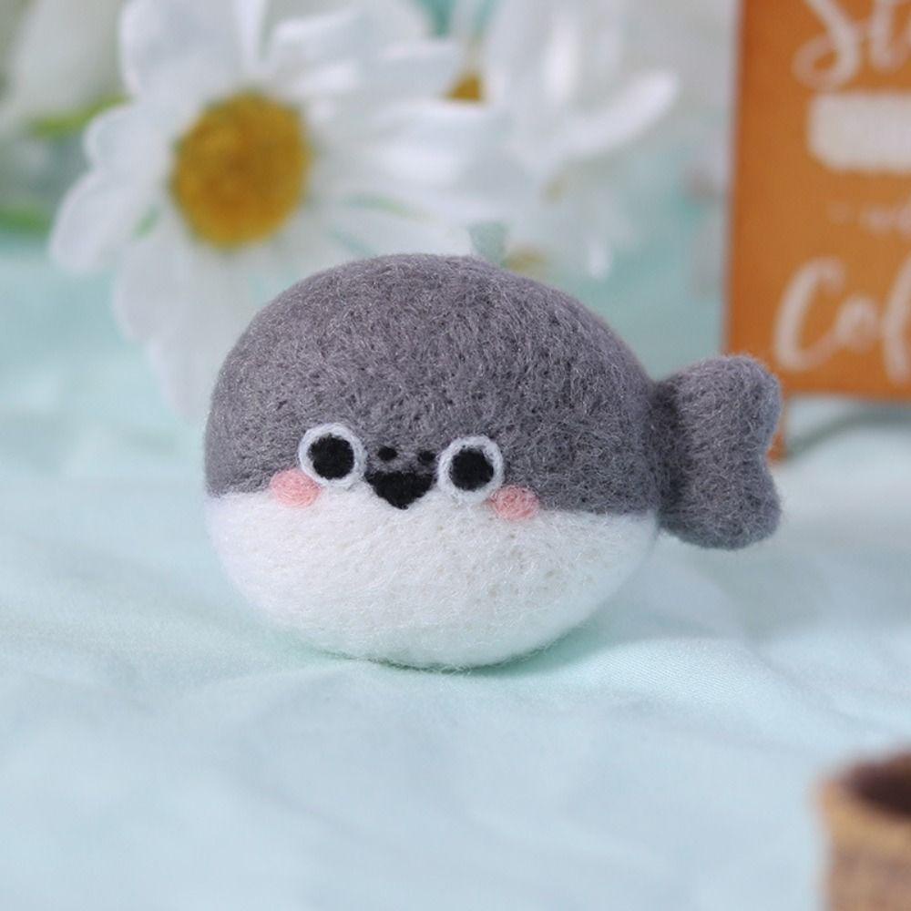 WUWOWU Đồ Chơi Cá Xám Nhồi Bông chubby capybara Bằng Len Thủ Công Dễ Thương Trang Trí Bàn Làm Việc