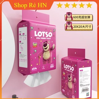 Giấy Lau Đa Năng, Khăn Giấy 200 Tờ Gấu Dâu Lotso Mềm Mại, Không Chất Tẩy Rửa Sử Dụng Tiện Lợi An Toàn Cho Da