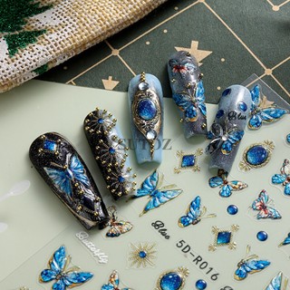 1 Tờ Sticker Dán Móng Hình Bướm 5d Lấp Lánh 5d