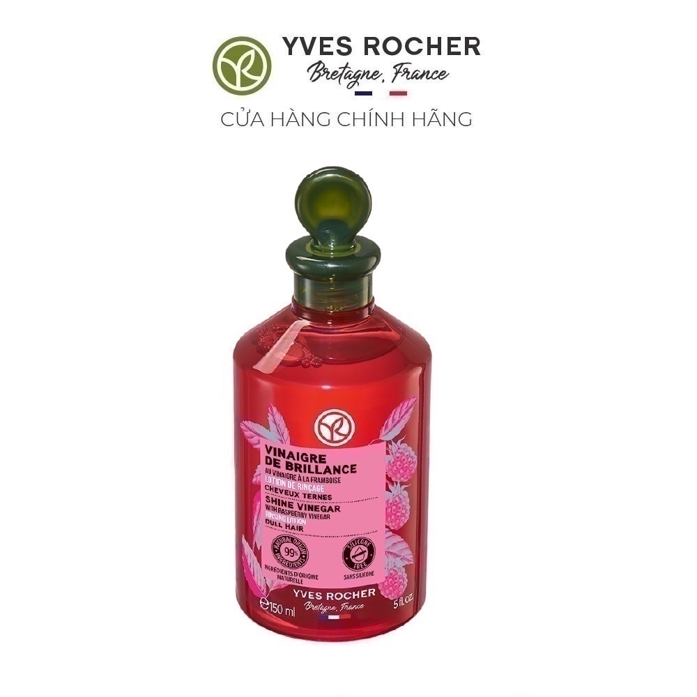 Giấm Xả Tóc Bóng Mượt Yves Rocher Shine With Raspberry Vinegar Rinsing Lotion Bottle 150Ml