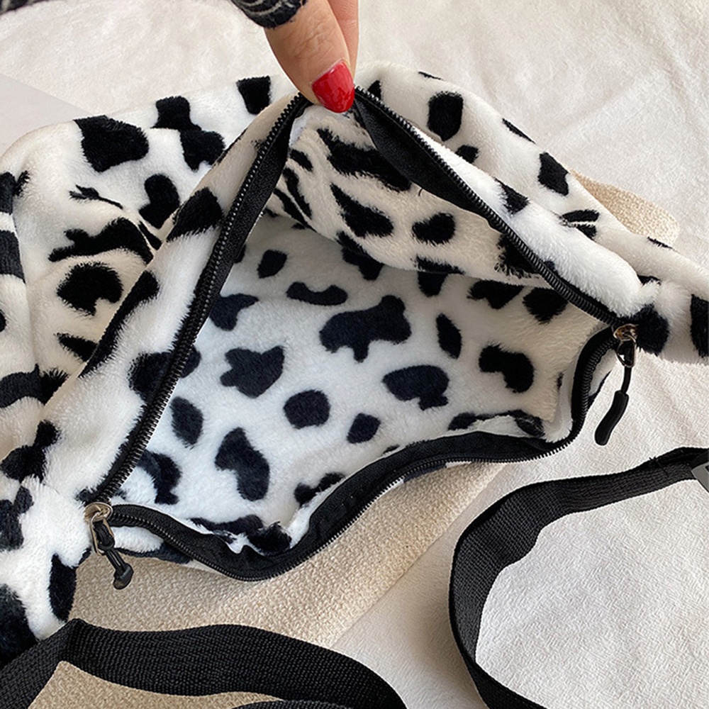 1 Túi Đeo Chéo Lông Giả Mềm Mại In Họa Tiết Hoạt Hình Dễ Thương Thời Trang diy