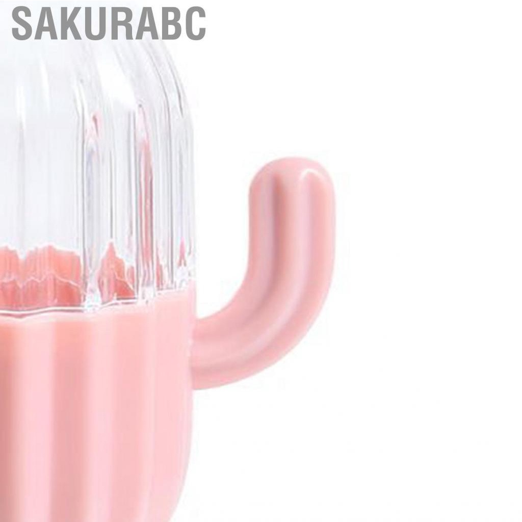 Sakurabc Makeup Sponge Storage Box  Blender Case Dust Proof Transparent Cactus Shape Thick with Lid for Outdoor