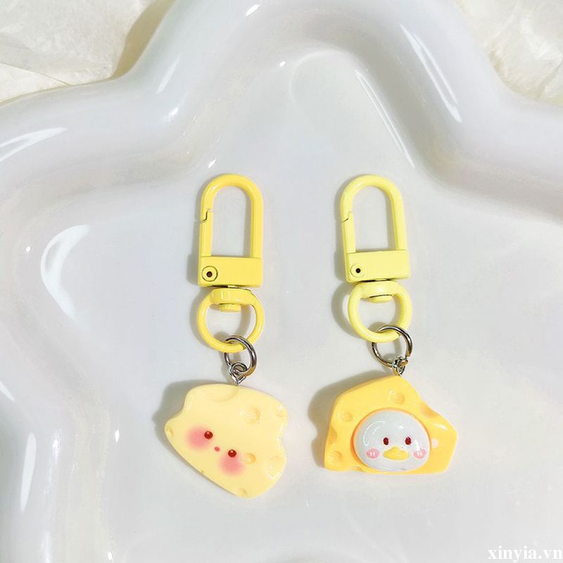 🌺🌺Móc Khóa Điện Thoại / Chìa Khóa / Tai Nghe Hình Phô Mai Dễ Thương Sáng Tạo Thích Hợp Làm Quà Tình Bạn Mới