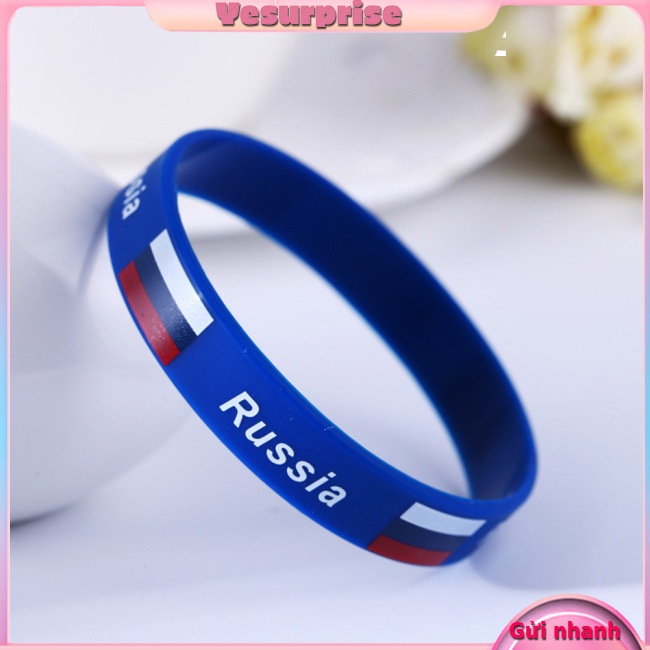Yesurprise Vòng Tay silicone Dẻo Họa Tiết Cờ Các Nước Tham Gia world cup 2022