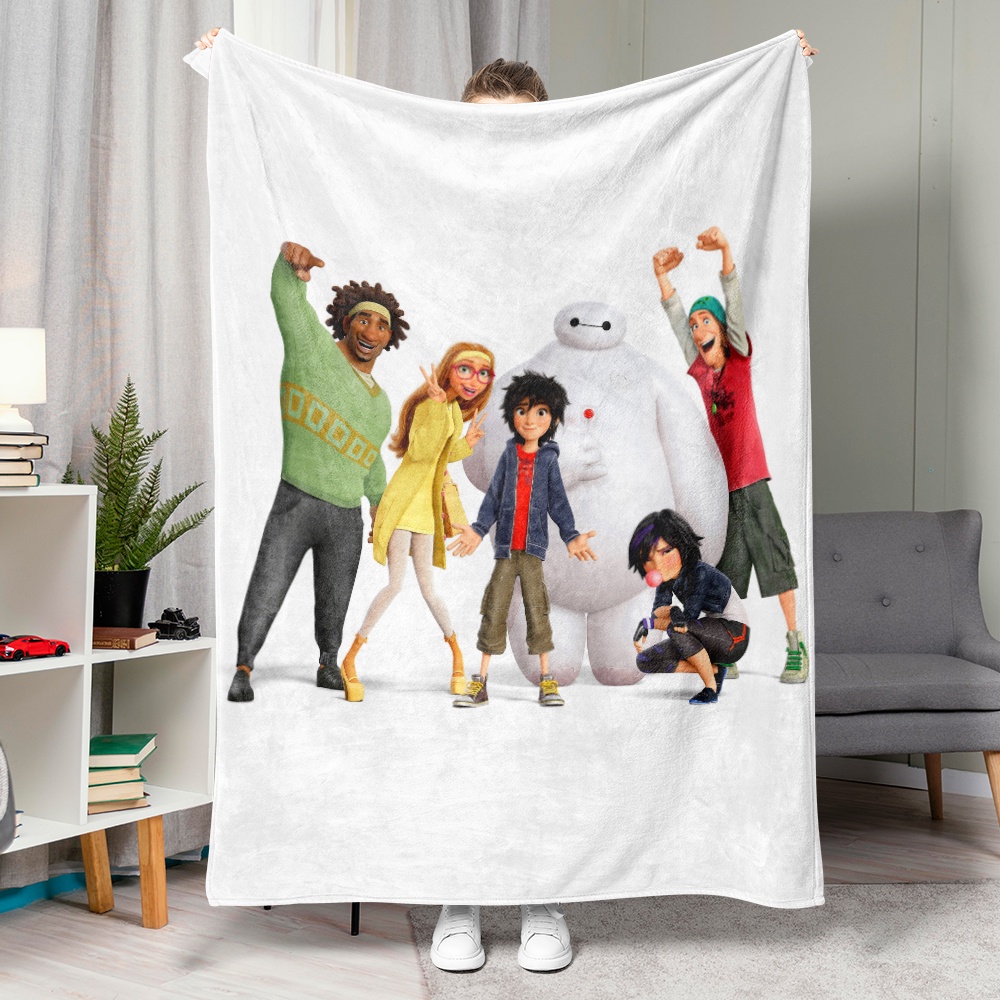Chăn flannel Điều Hòa Không Khí In Họa Tiết Hoạt Hình disney baymax Dùng Làm Quà Tặng Tốt Nhất Cho Mọi Người