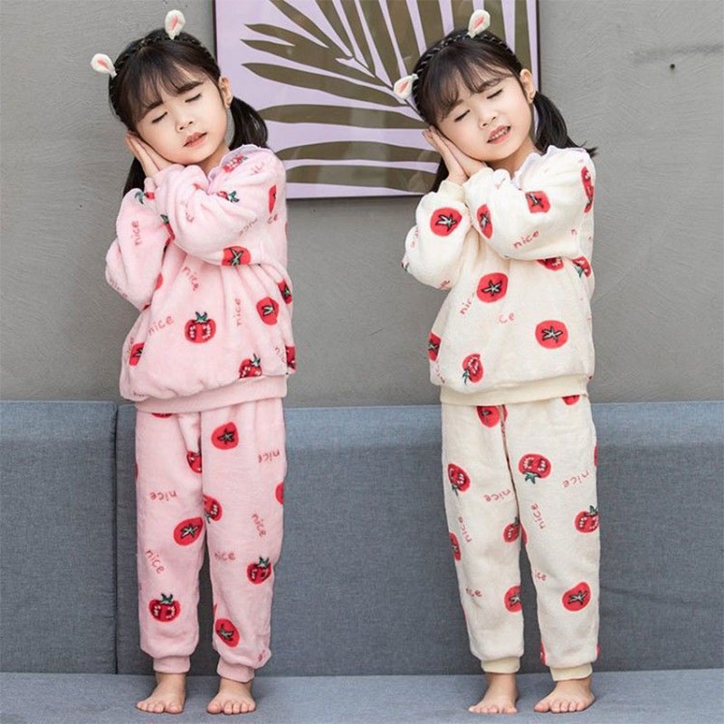 Annie Bộ Đồ Ngủ Bằng Nhung flannel Thời Trang Dành Cho Trẻ Nhỏ