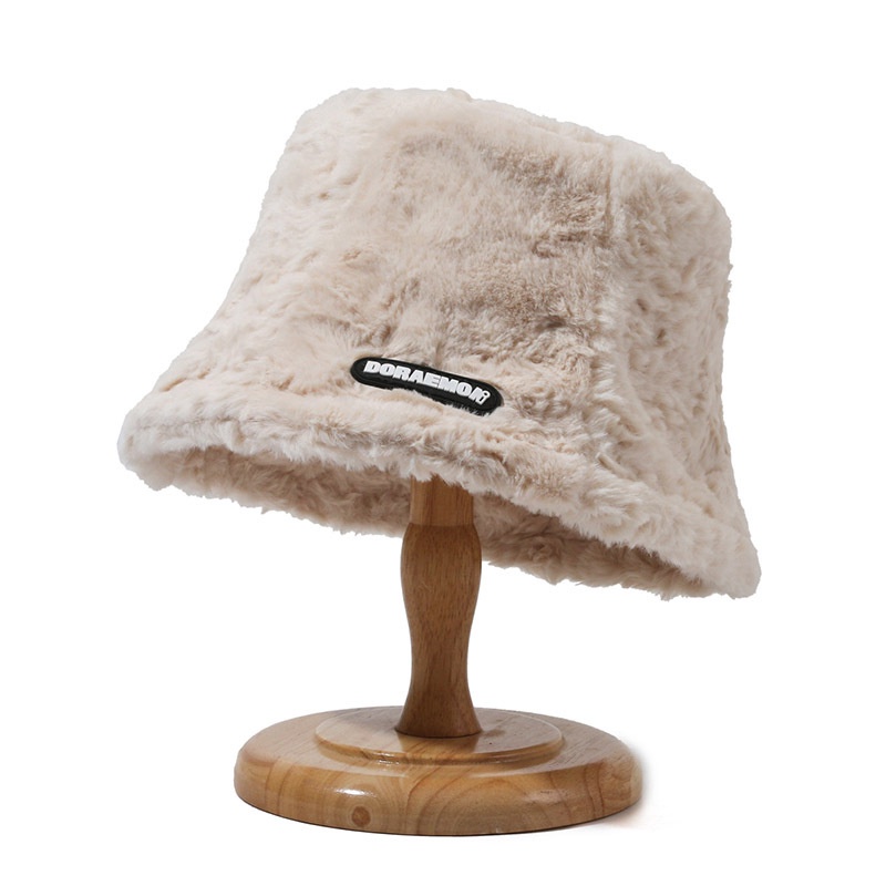 Mũ Bucket Chất Liệu cotton Phối Lông Thời Trang Mùa Đông Cho Nữ