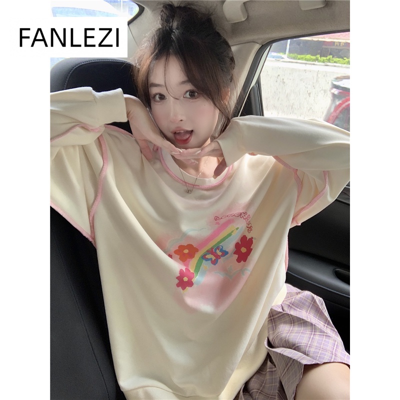 FANLEZI Áo Khoác hoodie áo khoác nữ zip hoodie Thoải mái INS chic cozy WWY23B0P1Z 46Z231117