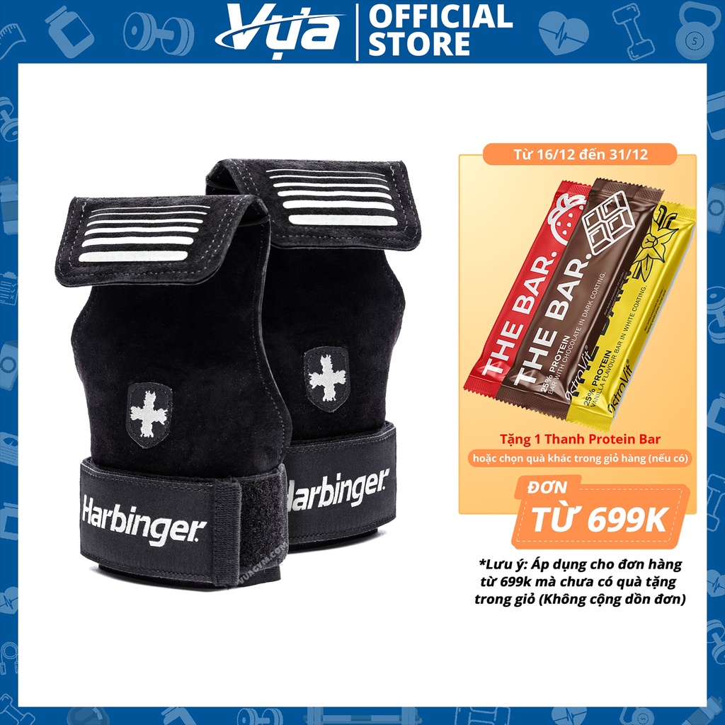 Harbinger - Lifting Grips (1 cặp) - Hỗ Trợ Nâng Tạ, Tăng Độ Bám, Chống Trượt, Chất Liệu Cao Cấp, Chính Hãng