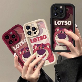 ốp iphone 11/12/13/14/15 Pro Max Cute Strawberry Bear Silicone chính hãng Case For ốp lưng iphone 11,12,13,14,15,11PM,12PM,13PM,14PM,15PM