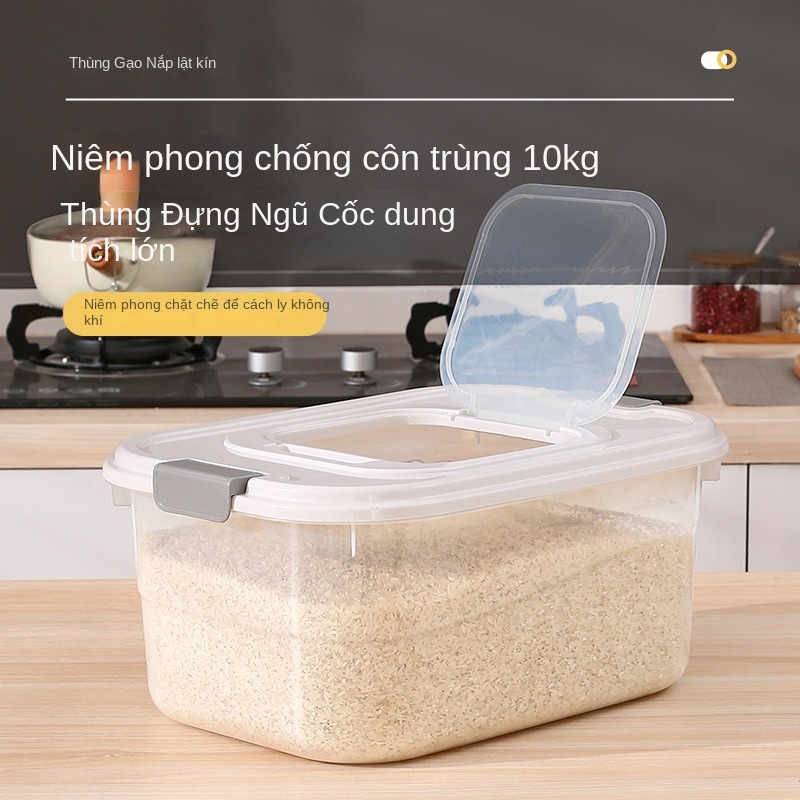 thùng đựng gạo Hộp Đựng Gạo 10kg Chất Liệu Dày Dặn Chống Ẩm / Côn Trùng Tiện Dụng Cho Gia Đình