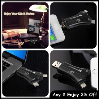 Zevaret Đầu Đọc Thẻ Nhớ sd & micro usb / usb type-c / usb 4 Trong 1 Cho iphone ipad mac & android
