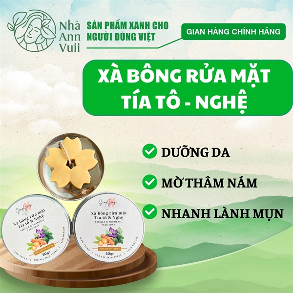 Xà Bông Rửa Mặt Tía Tô & Nghệ Singsong 50g