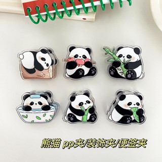 Kẹp Giấy Ghi Chú Bằng Acrylic Hình Gấu Trúc Hoạt Hình Dễ Thương