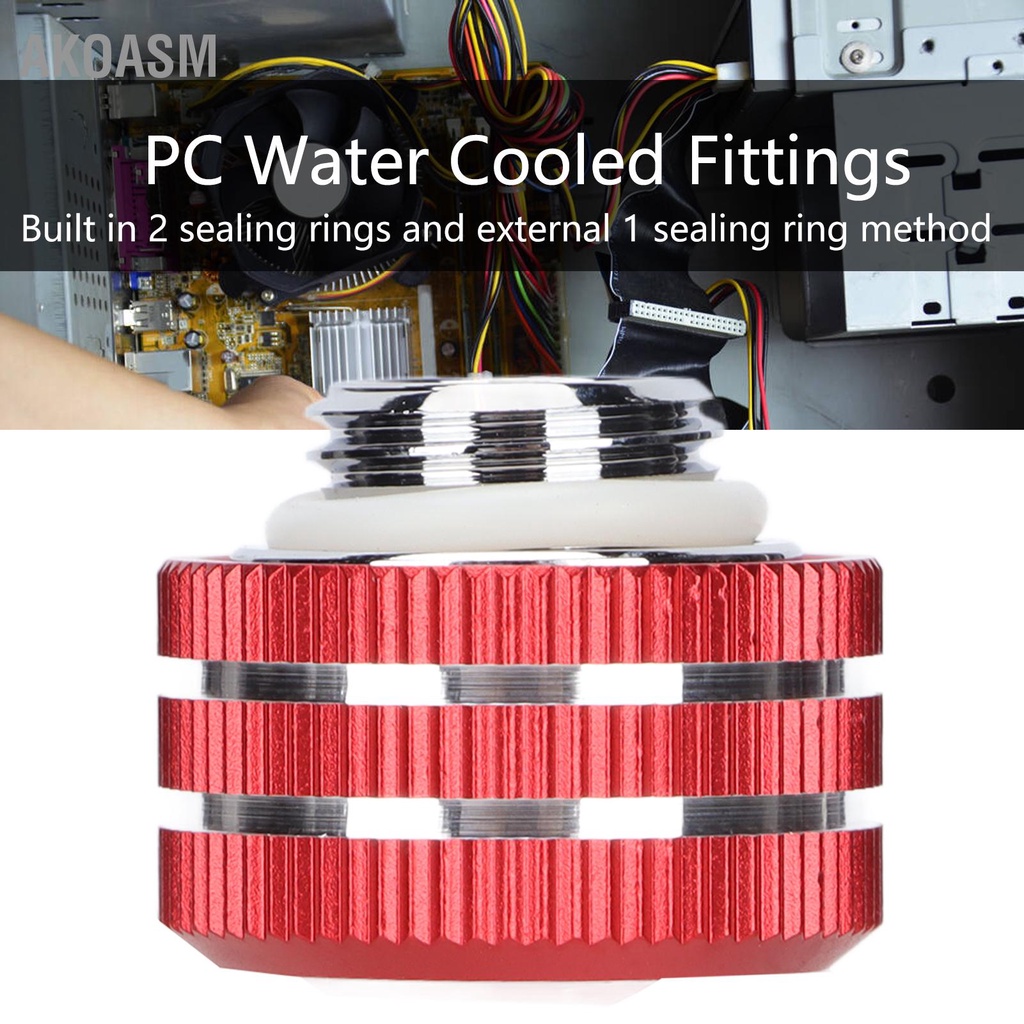 AKOASM Phụ kiện ống cứng 14mm G1/4in nén lục giác bên trong có vòng đệm cho hệ thống làm mát nước máy tính