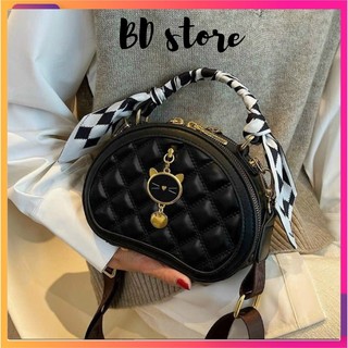  Túi Xách Nữ Túi Đeo Chéo Khoá Mèo Chần Trám Cao Cấp BD_Store 