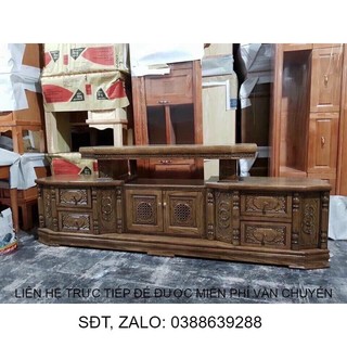 kệ ti vi gỗ sồi màu óc chó 2m