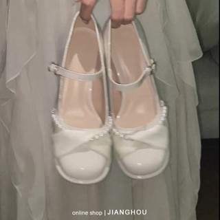 Giày Cao Gót Da Mềm Đế Dày Đính Ngọc Trai Thời Trang Cho Phù Dâu