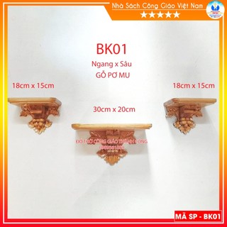 Bộ kệ bàn thờ thiên chúa gỗ pơmu cho tượng 40cm - bàn thờ công giáo đẹp bk01