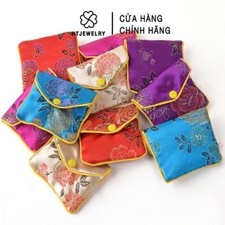 🔥 sỉ siêu rẻ 🔥 ví lụa/ túi lụa có khuy bấm hàng đẹp - ph891