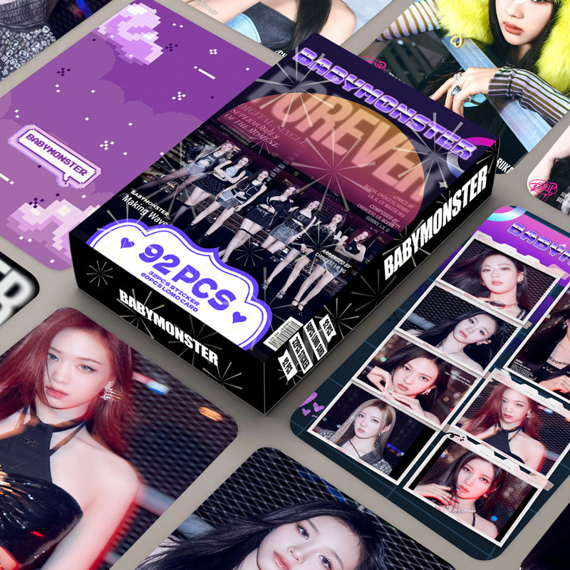 Babymonster Forever Photocard Lomo Card 60 chiếc Thẻ + 32 chiếc Nhãn dán