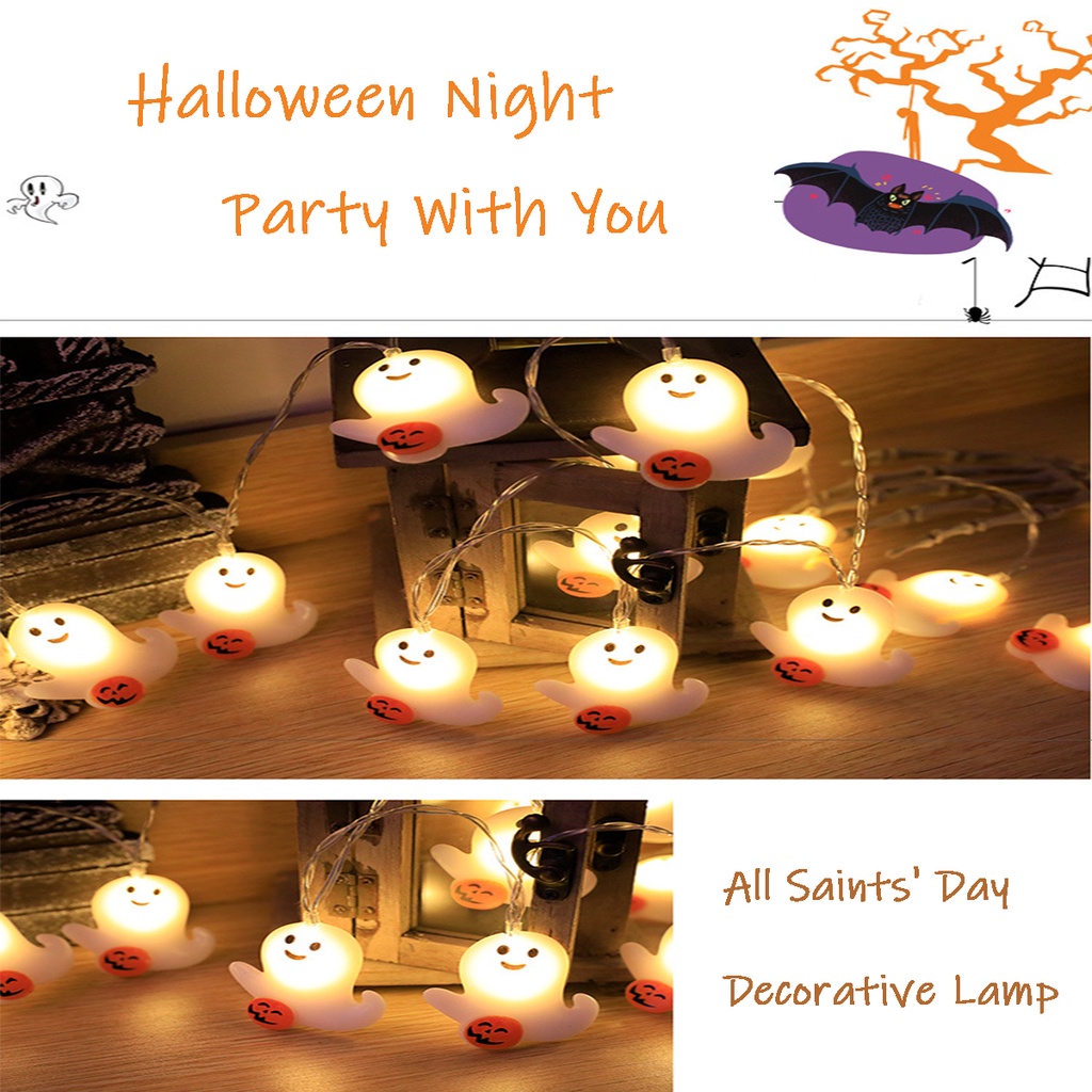 Dây Đèn led Hình Ma Trang Trí halloween