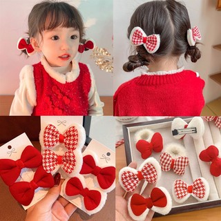 Mới kẹp tóc nơ đỏ phong cách trung hoa