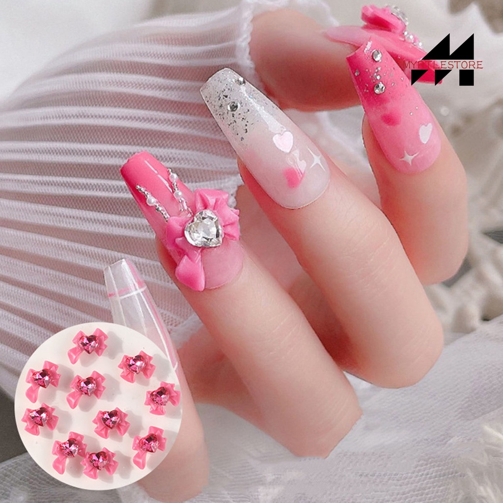 Set 10 Phụ Kiện Đá 3d Lấp Lánh Trang Trí Móng Tay diy