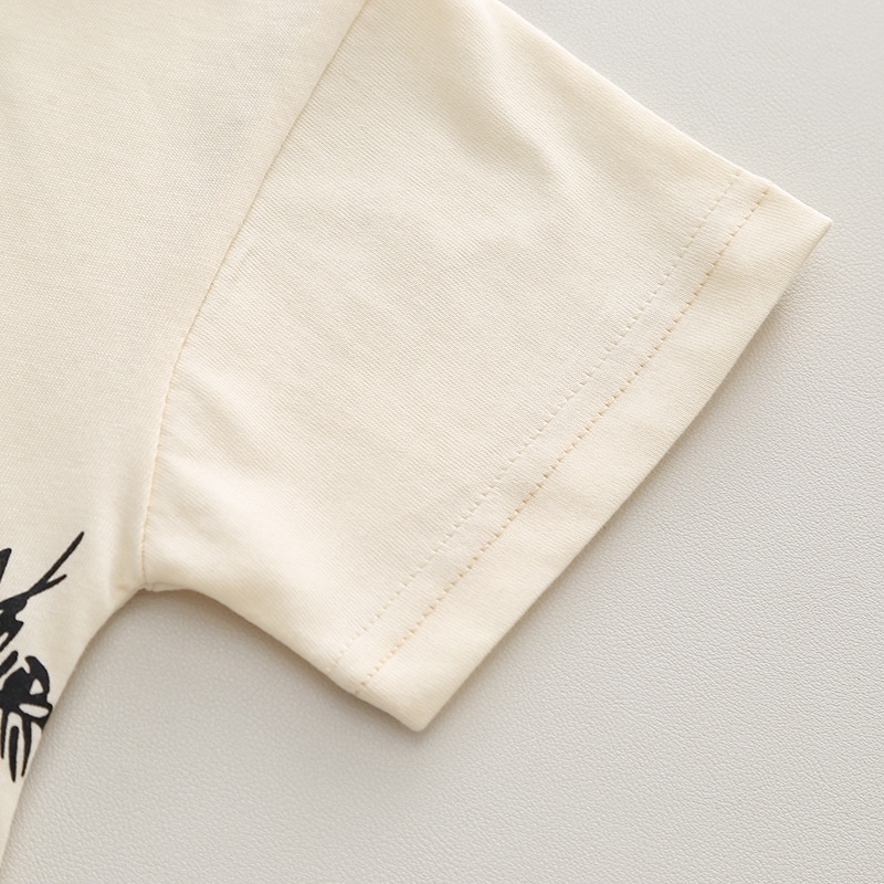 Set Đồ Mùa Hè 2 Món Gồm Áo Thun cotton In Hình Gấu Trúc + Quần Ngắn Cho Bé Trai