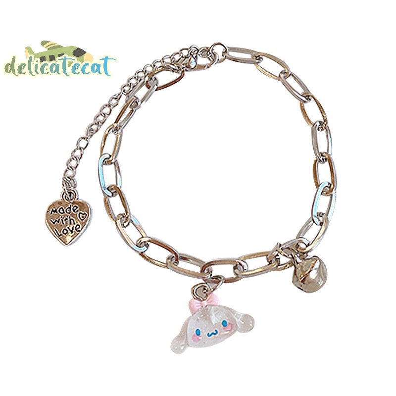 Vòng Tay Hoạt Hình Có Chuông sanrio kawaii cinnamoroll Có Thể Điều Chỉnh Làm Quà Tặng Kỳ Nghỉ Mật Ong Cho Cặp Đôi boudoir