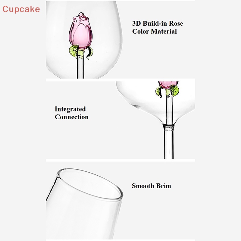 Ly Thủy Tinh Uống Rượu Sâm Panh Màu Hồng 3d Sáng Tạo Làm Quà Tặng erw