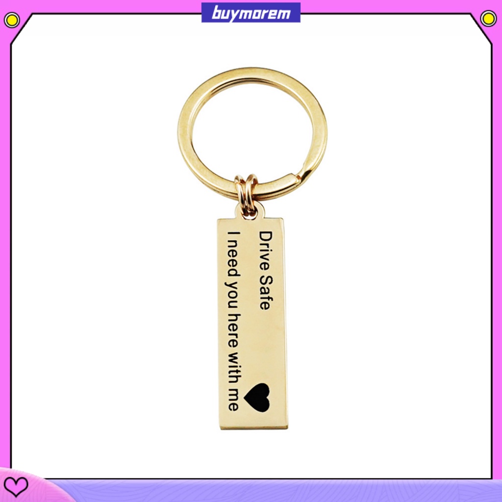 Buym2 Móc Khóa Khắc Chữ Bằng Thép Không Gỉ An Toàn Cho Xe Hơi / Quà Tặng