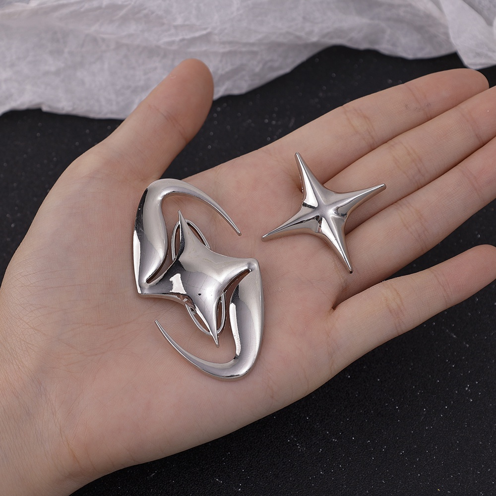 Ghim Cài Áo Hình Thánh Giá Ngôi Sao Năm Cánh Bằng Kim Loại y2k ins Đơn Giản Thời Trang