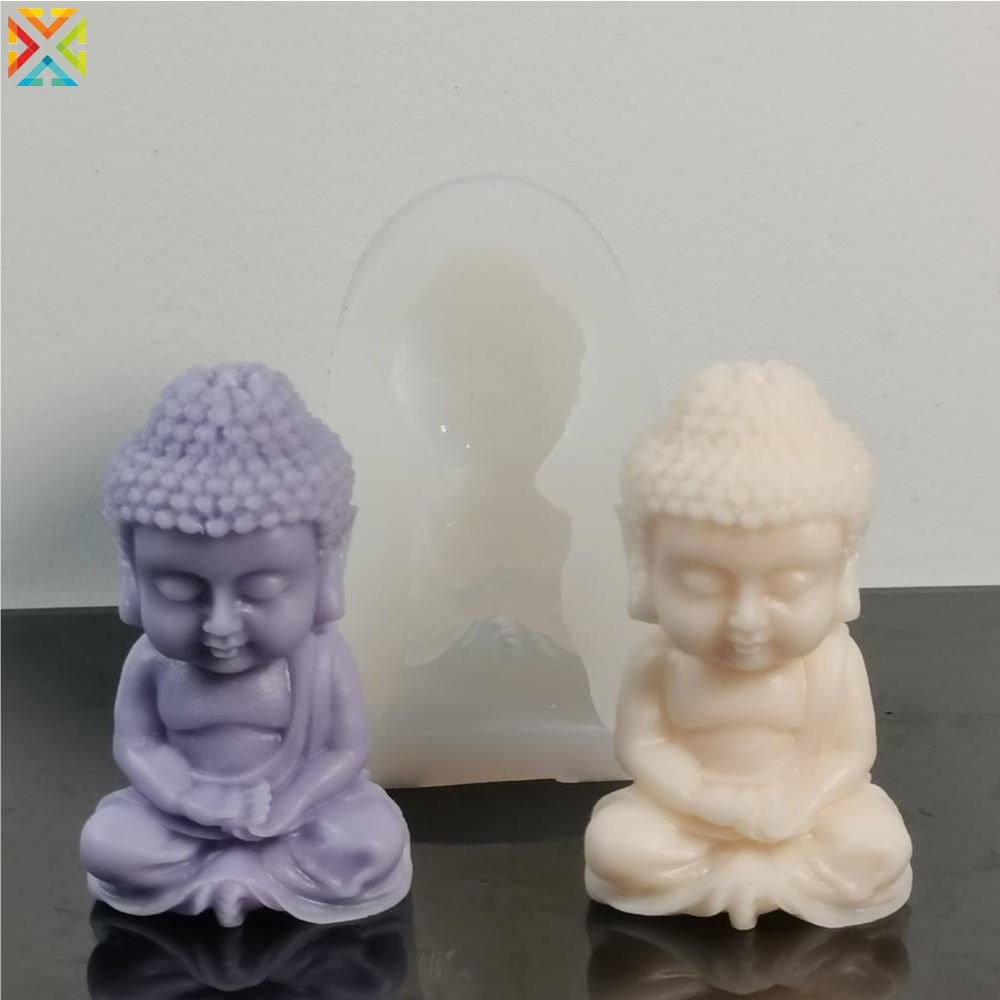 Khuôn silicone Làm Nến / Xà Phòng Hình Phật Tổ 3d diy