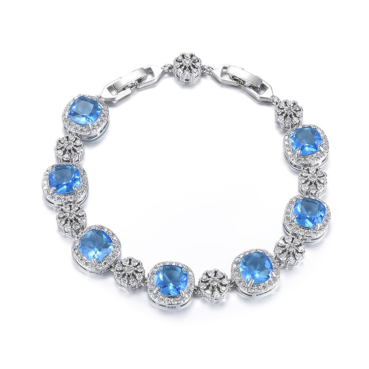Vòng Tay Đính Đá zircon Hình Vuông Phong Cách Thời Trang Âu Mỹ