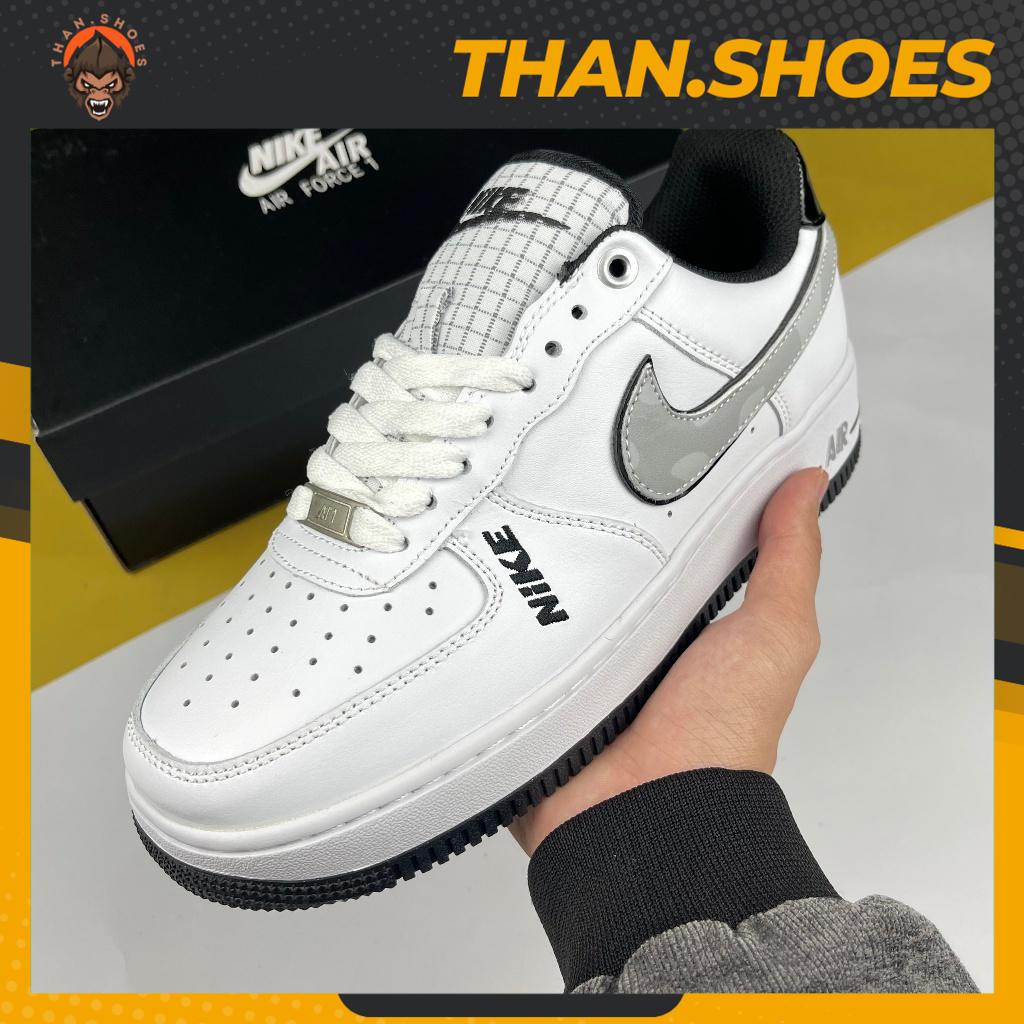 Giày AF1 07 LV8 Motocross White Grey Black, AF1 Trắng Móc Xám Đế Đen - Than.Shoes